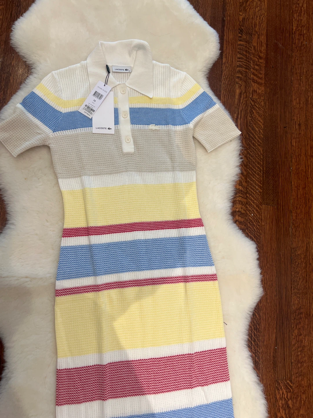 Lacoste Striped Polo Dress 38