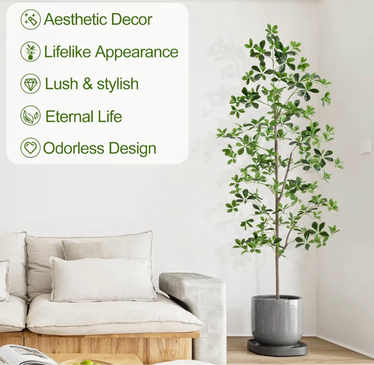 Factory Sealed 6ft Artificial Black Olive Tree with 945 Leaves - photo 3