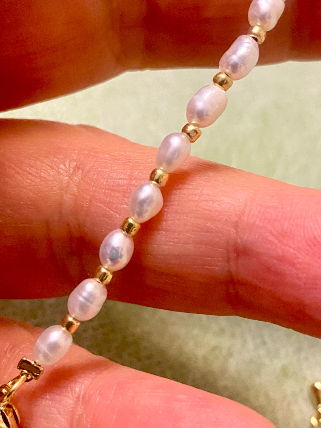 Freshwater Pearl and Gold Beaded Bracelet - photo 3