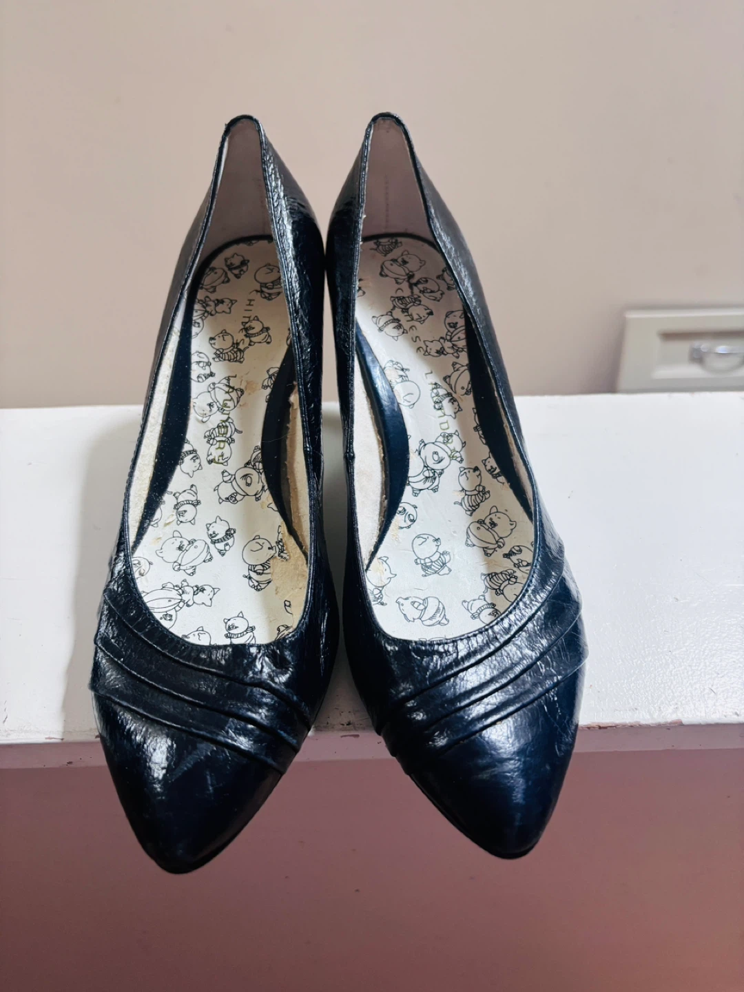 navy blue Patent Leather Heels