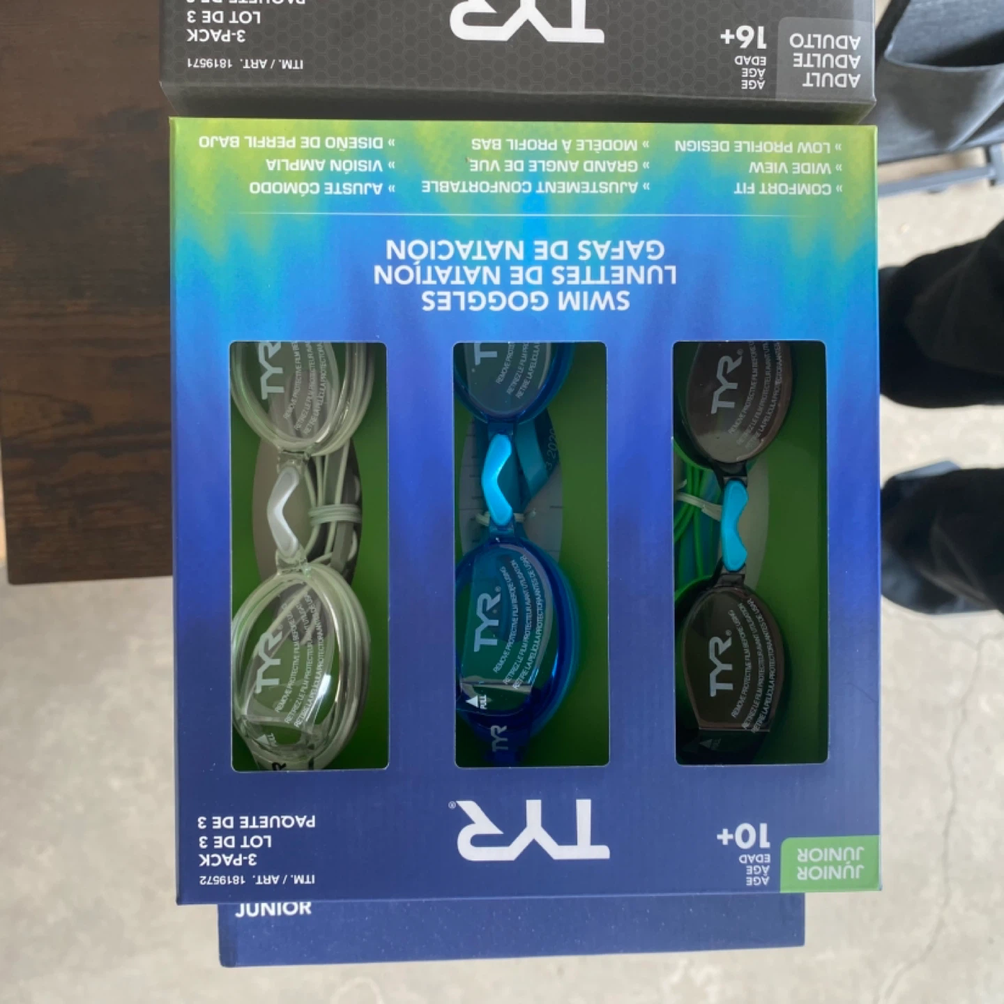 TYR Junior Swim Goggles 3-Pack (New)