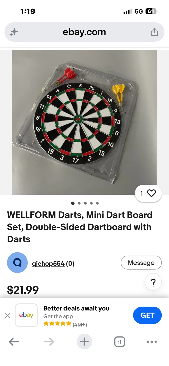 WELLFORM Mini Dart Board Set with Darts - photo 3
