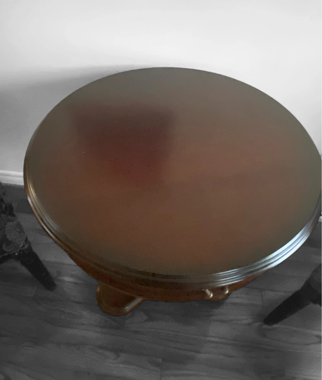 Mahogany Drum Wooden Table With Storage Doors and a Tripod base - photo 5