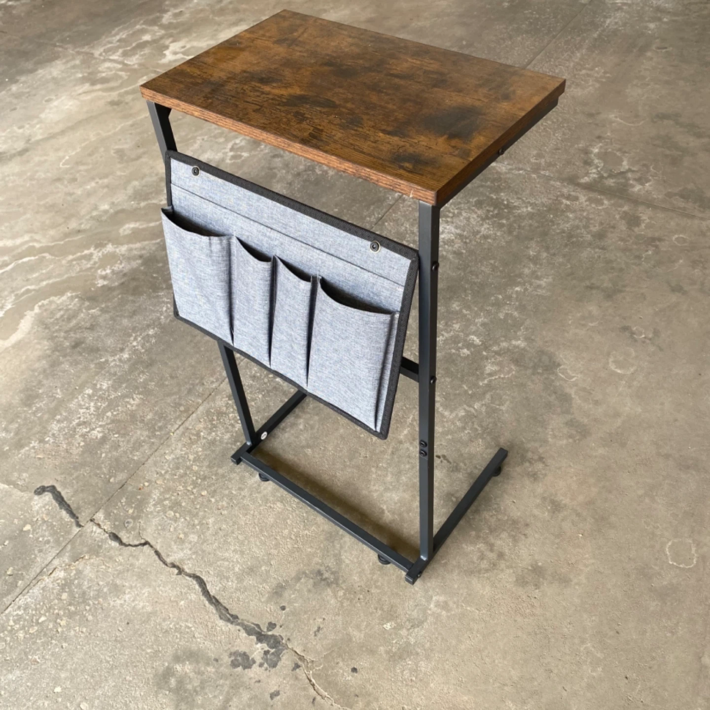 Rustic Side Table / Nightstand with Storage Pockets - photo 2