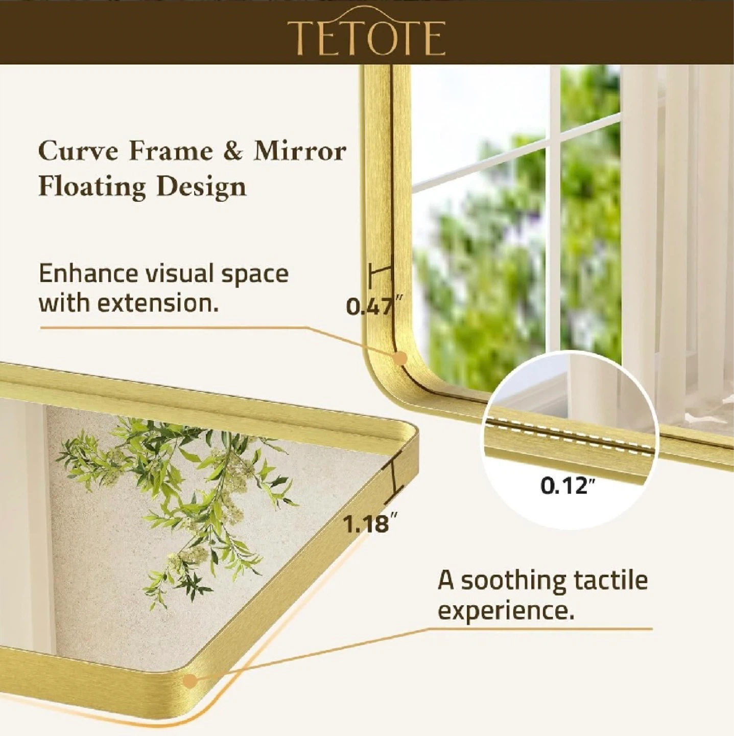New in Box Gold Mirror 40x30 Brushed Gold Frame - photo 2