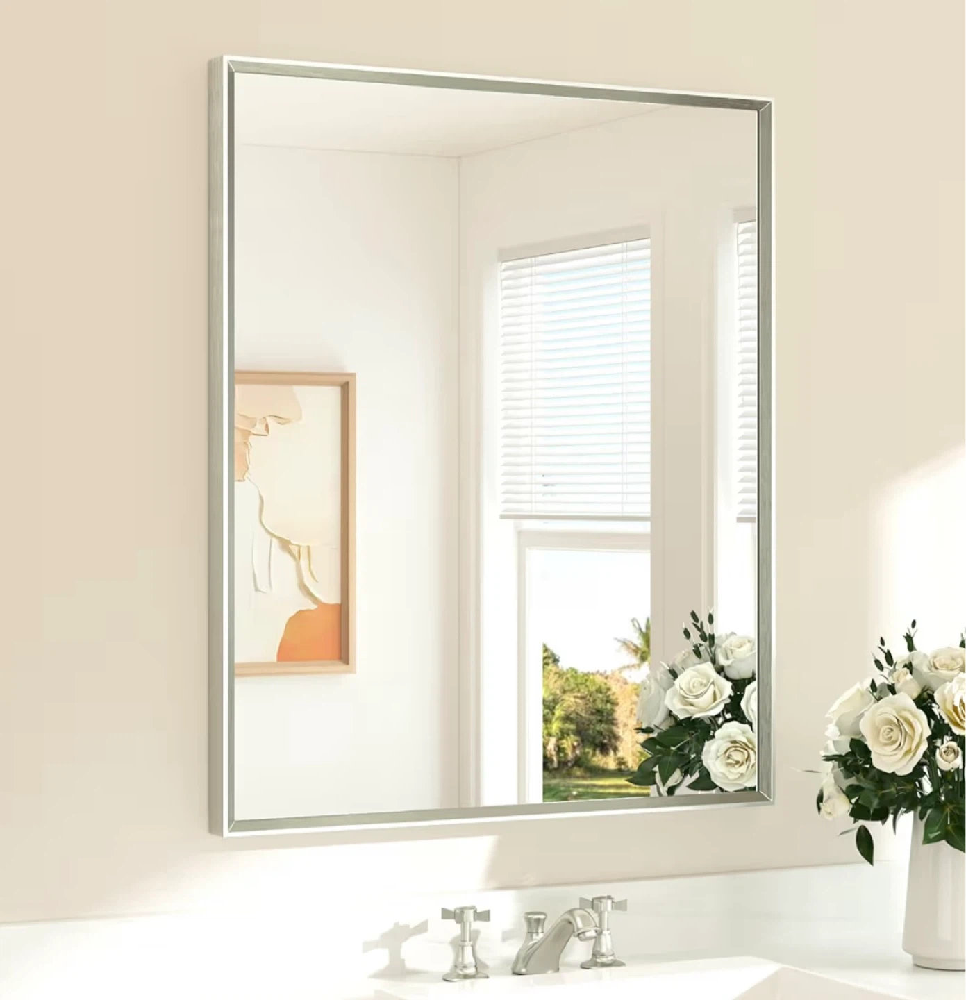 New in Box 30x36 Brushed Nickel Vanity Mirror