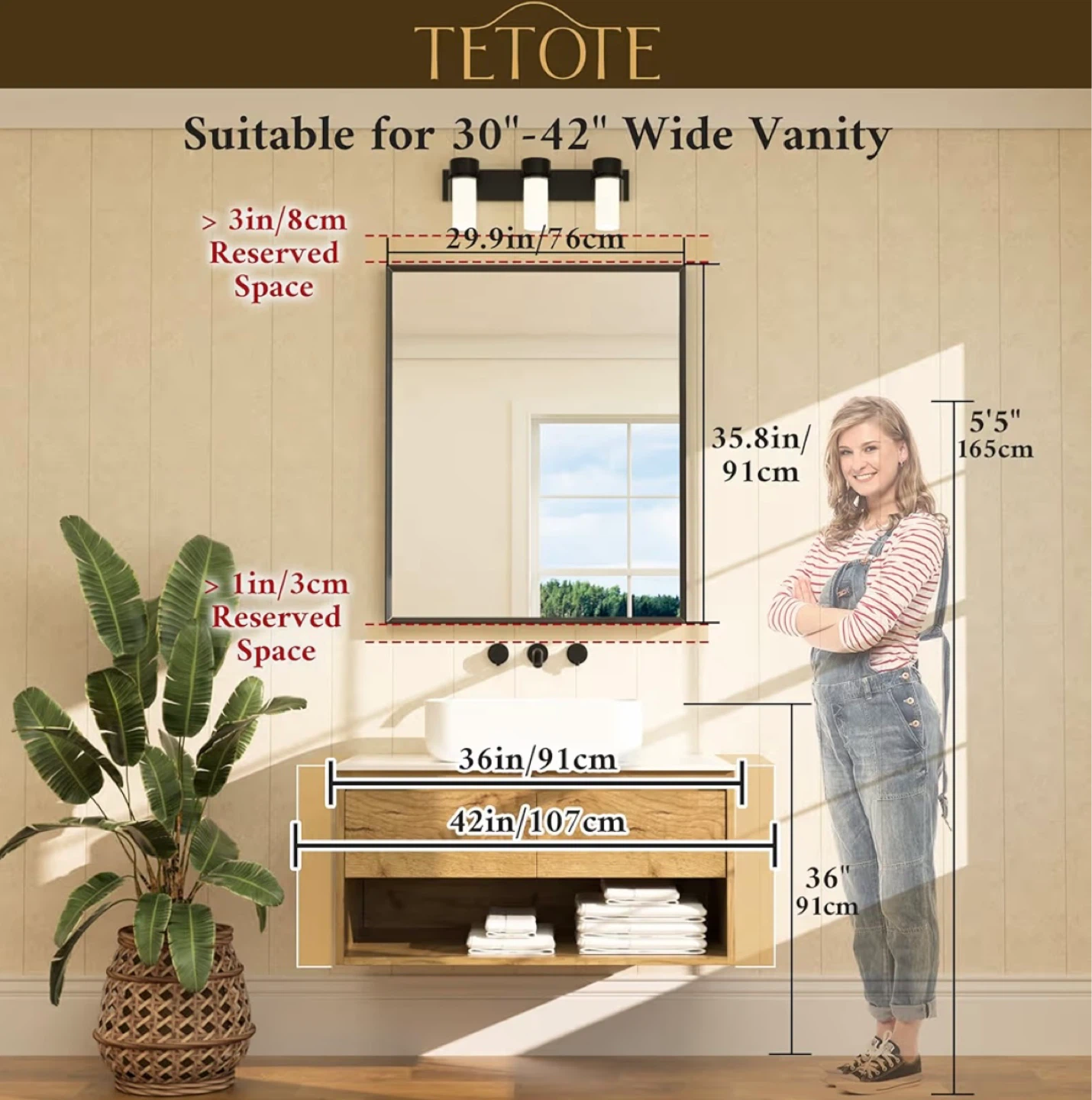 New in Box 30x36 Brushed Nickel Vanity Mirror - photo 2