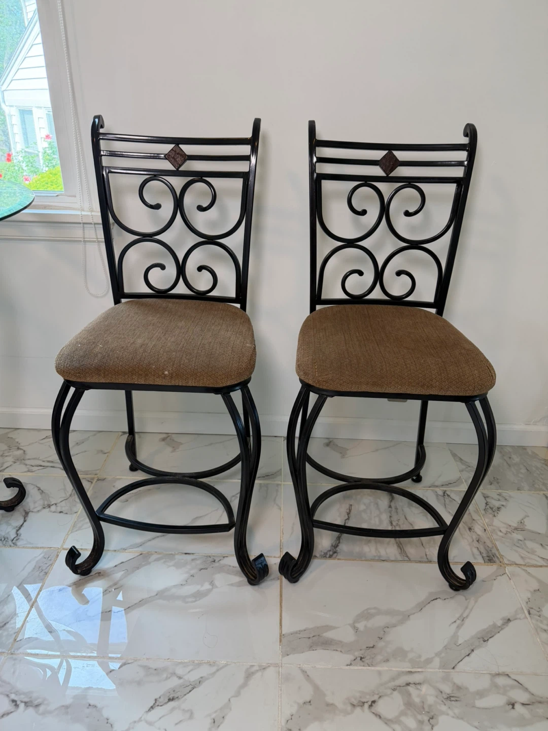 Glass Top Dining Table with 2 Metal Chairs - photo 4