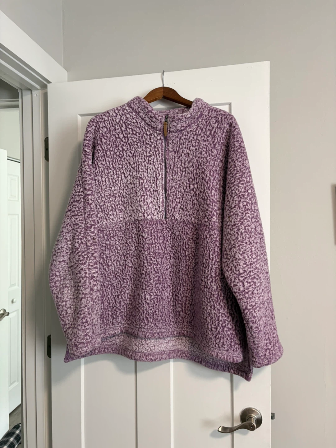 2X Women's Purple Sherpa Quarter-Zip Pullover