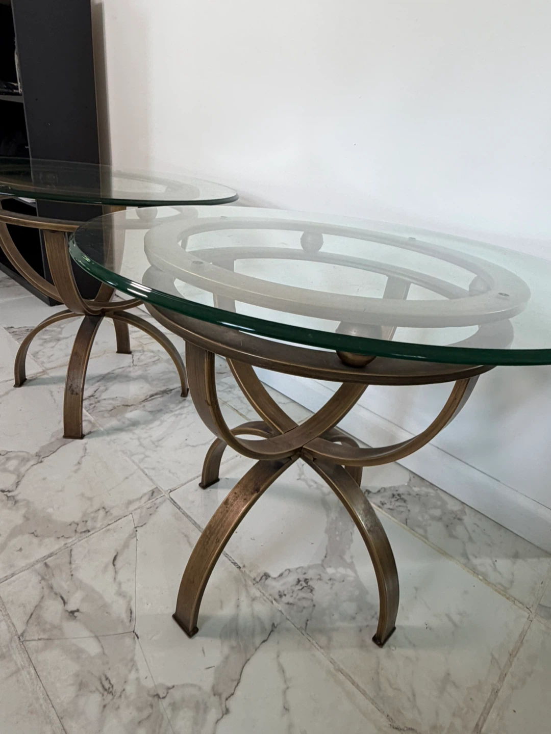 Set of 3 Glass Top Accent Tables - photo 4