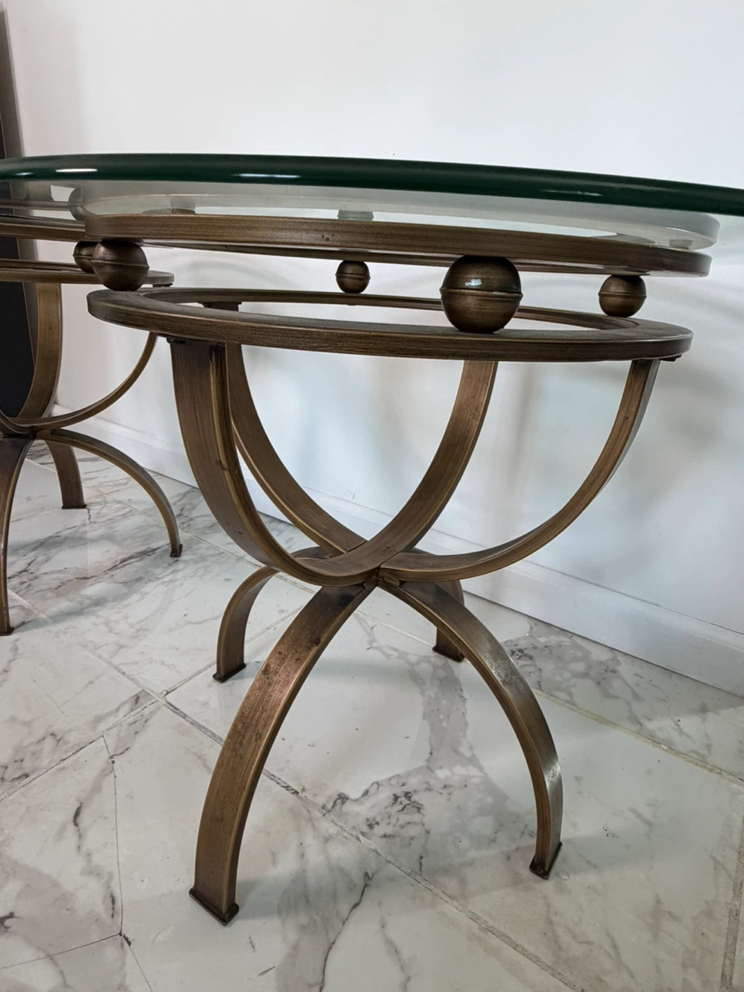 Set of 3 Glass Top Accent Tables - photo 3