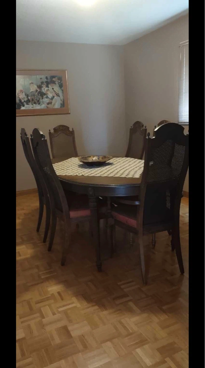 Vintage Wooden Dining Table and Chairs Set