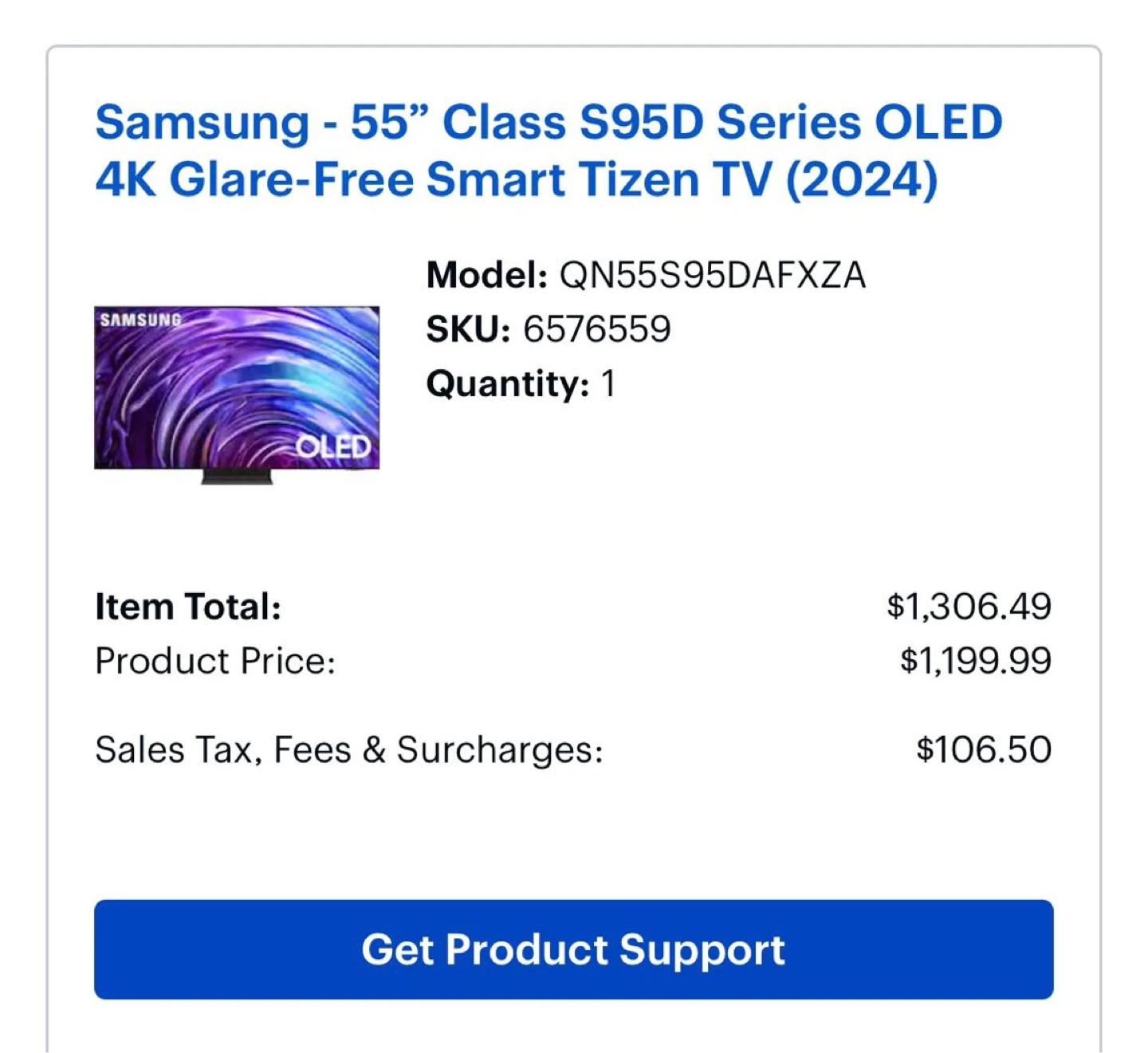 Samsung 55" Class S95D Series OLED 4K Smart Tizen TV (2024) - photo 2