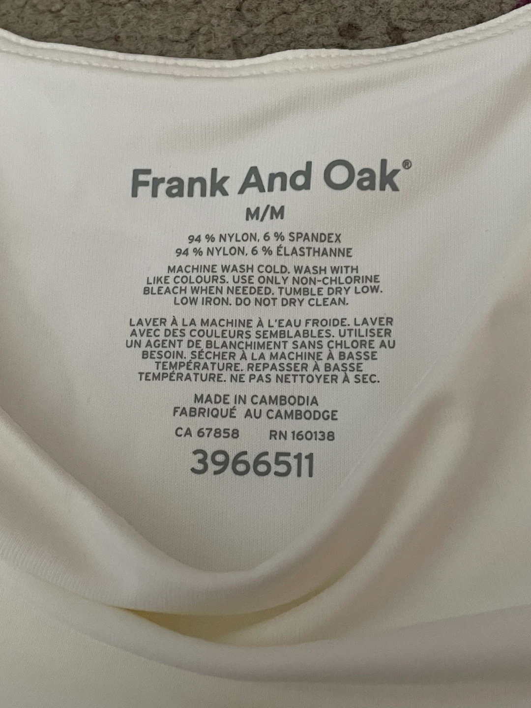 Frank And Oak White Tank Tops (2) M/L - photo 2