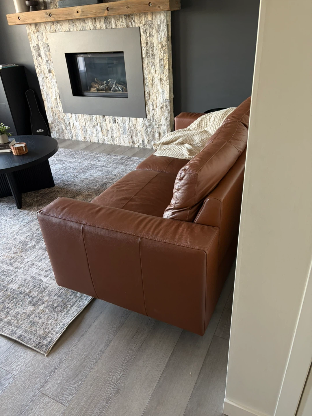 Brown Genuine Leather Tufted Sofa - photo 4