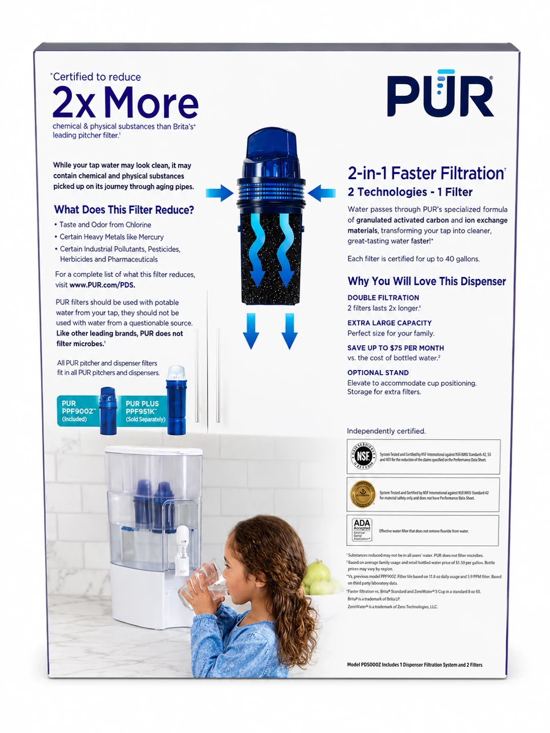 PUR 2.75 Gallon Water Filter Dispenser with 2 Filters - photo 3