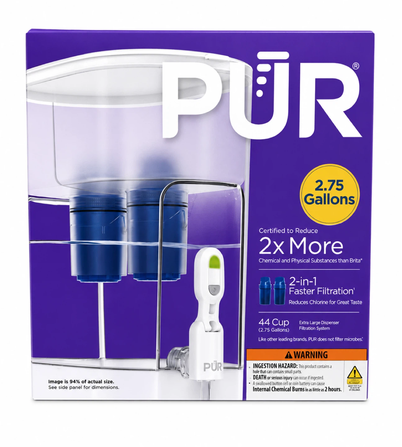 PUR 2.75 Gallon Water Filter Dispenser with 2 Filters