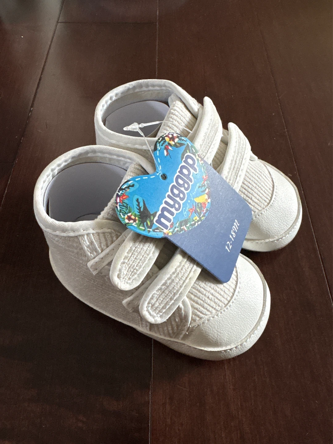 Muddgpp Baby Crib Shoes 12-18 Months White