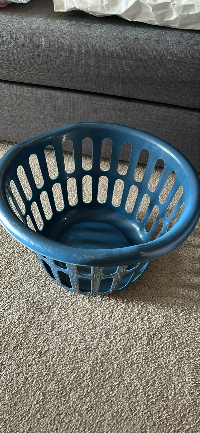 Blue Plastic Laundry Basket
