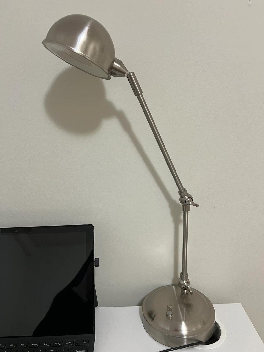 Silver Adjustable Desk Lamp