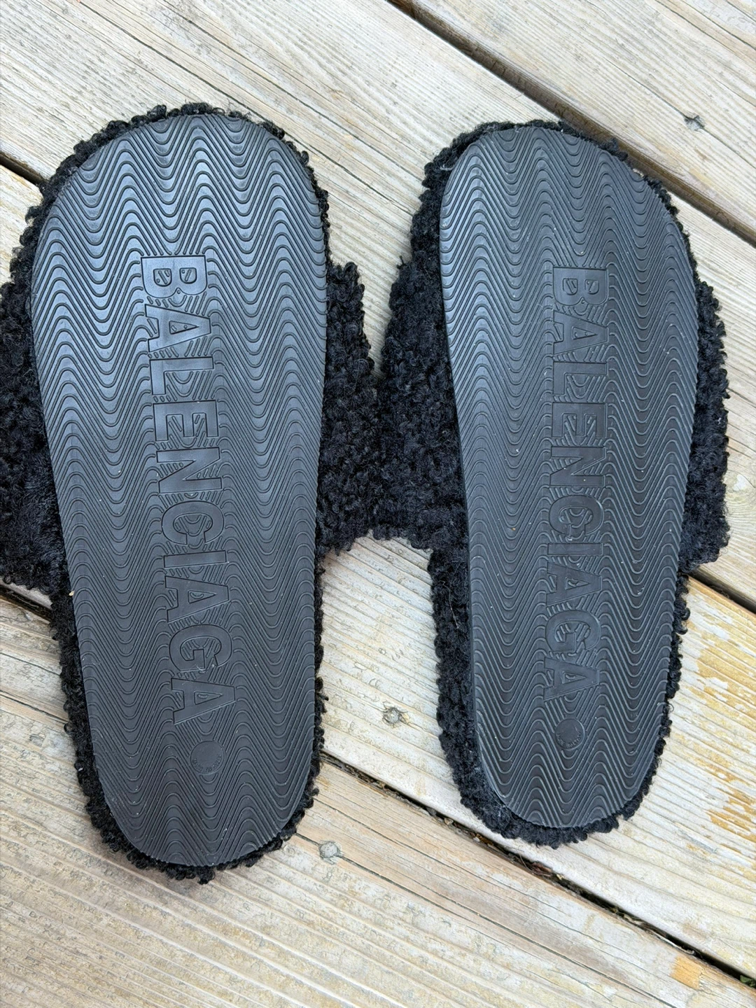 Balenciaga Black Terry Cloth Slides - photo 3