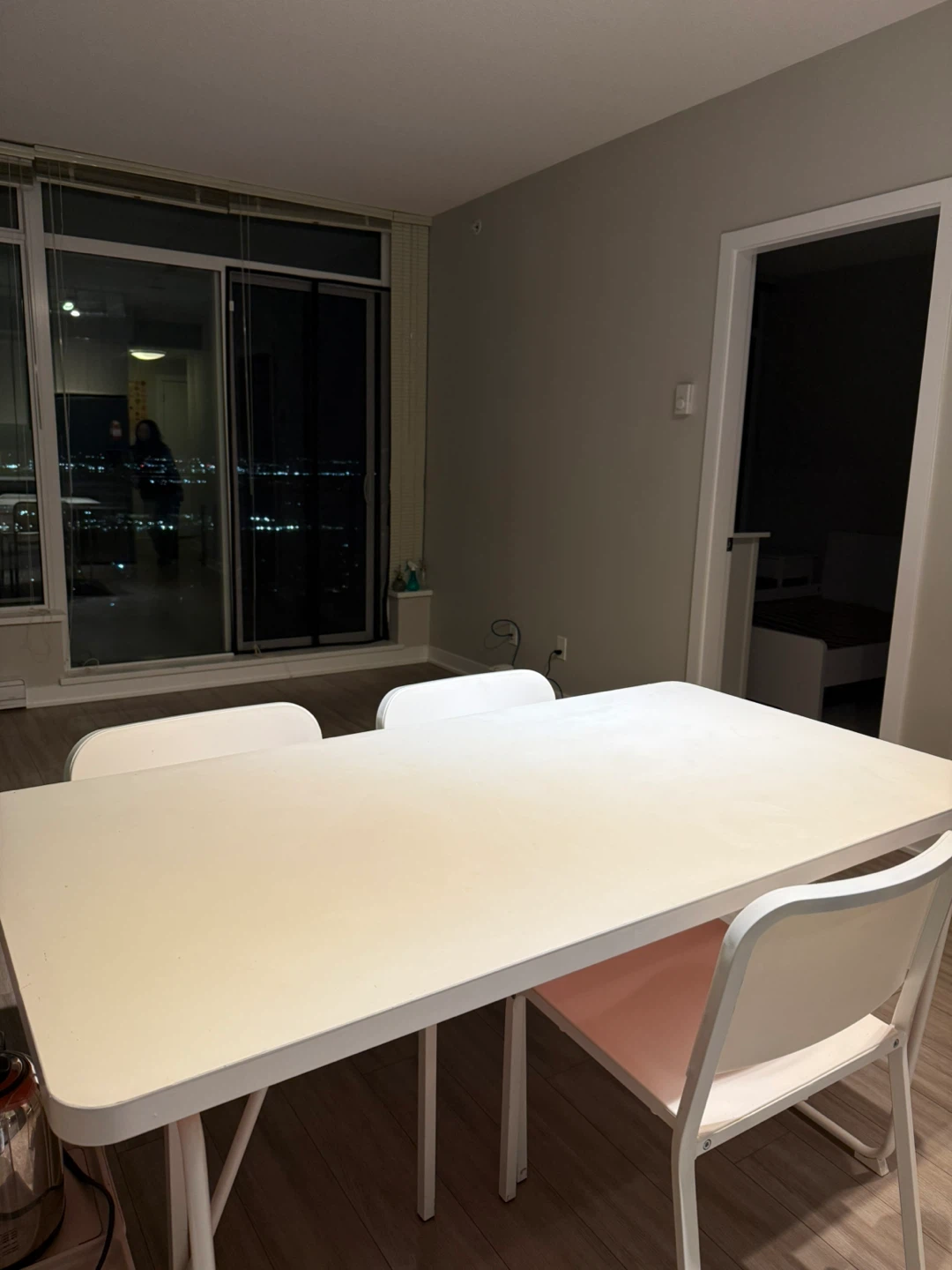 White Table with 3 Chairs
