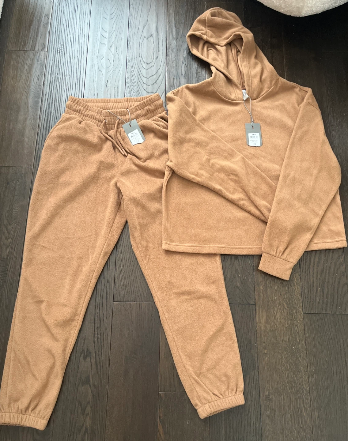ONLY Women's Fleece Hoodie and Sweatpants Set - Toasted Coconut