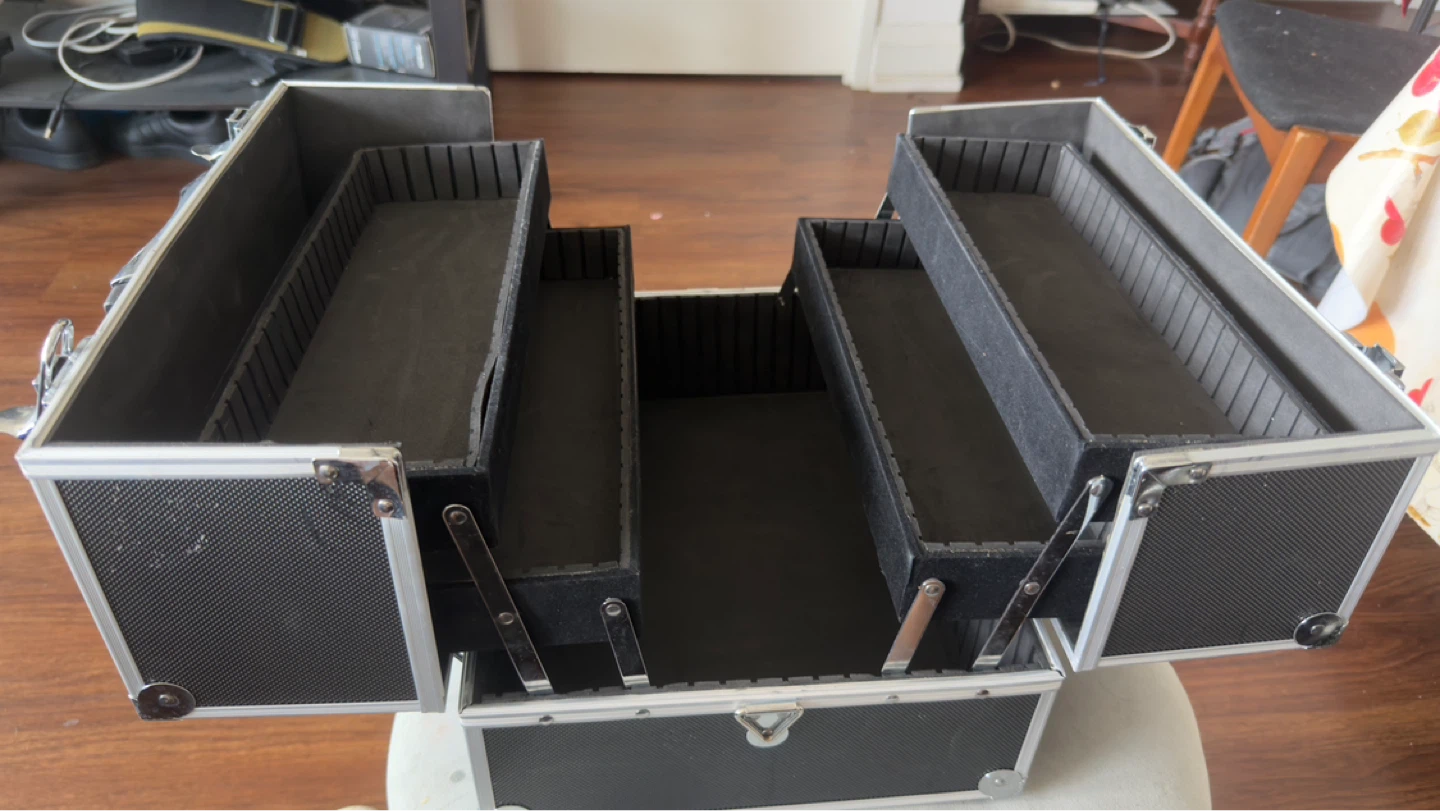 Black Makeup Train Case with Silver Trim - photo 3