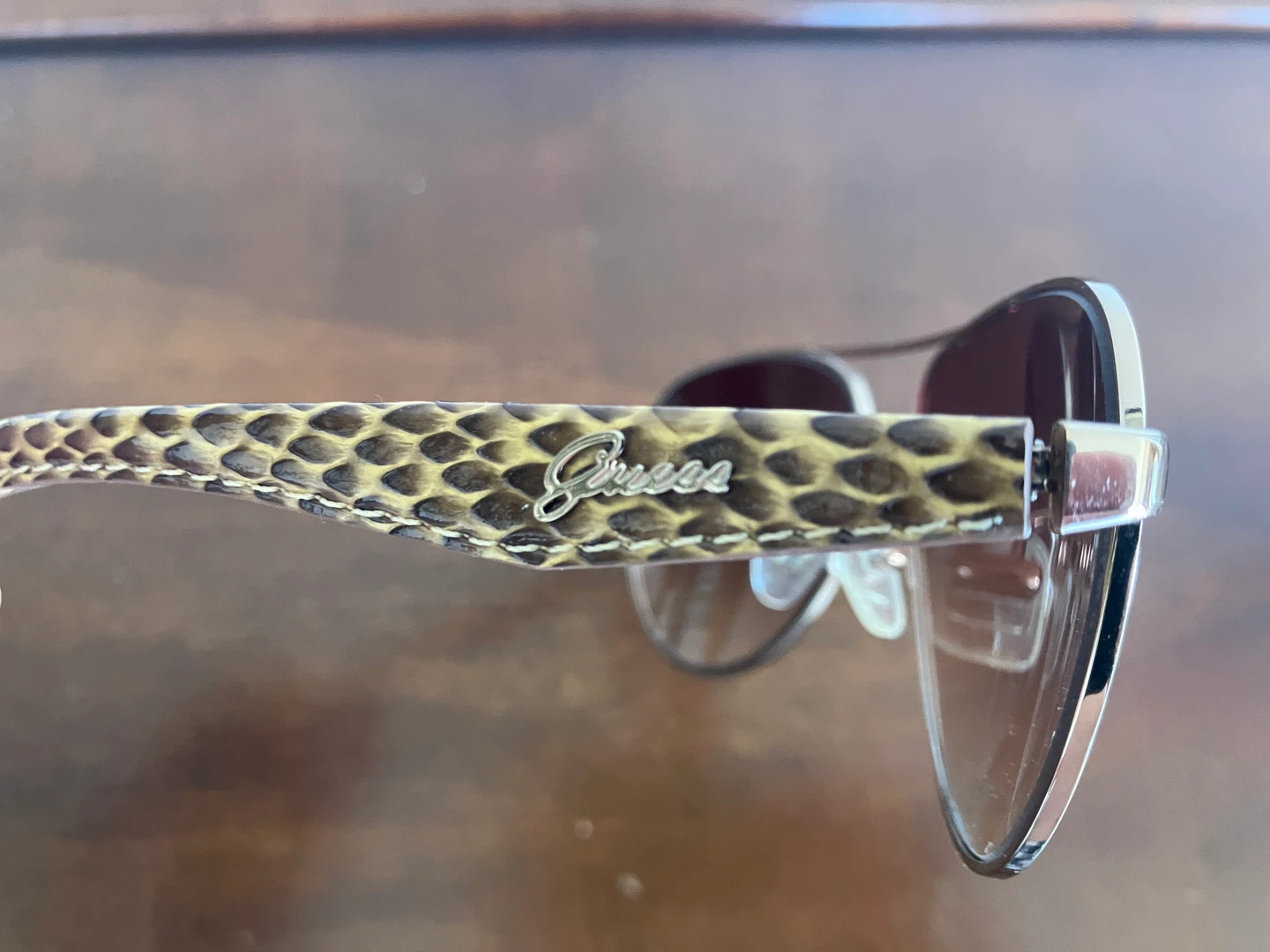 Guess Aviator Sunglasses with Snake Print Arms - photo 4