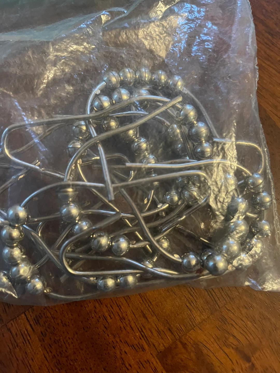 Shower Curtain Hooks with Roller Balls - Silver