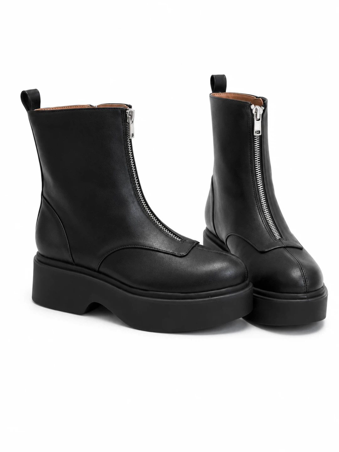 Black Ankle Boots with Gold Block Heels - photo 4