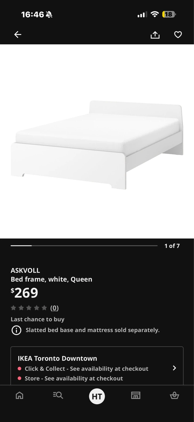 Ikea Askvoll Bed frame, Queen - photo 2