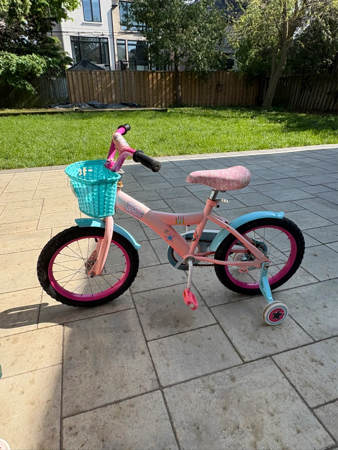 Pink and Blue Kids' Bicycle with Training Wheels