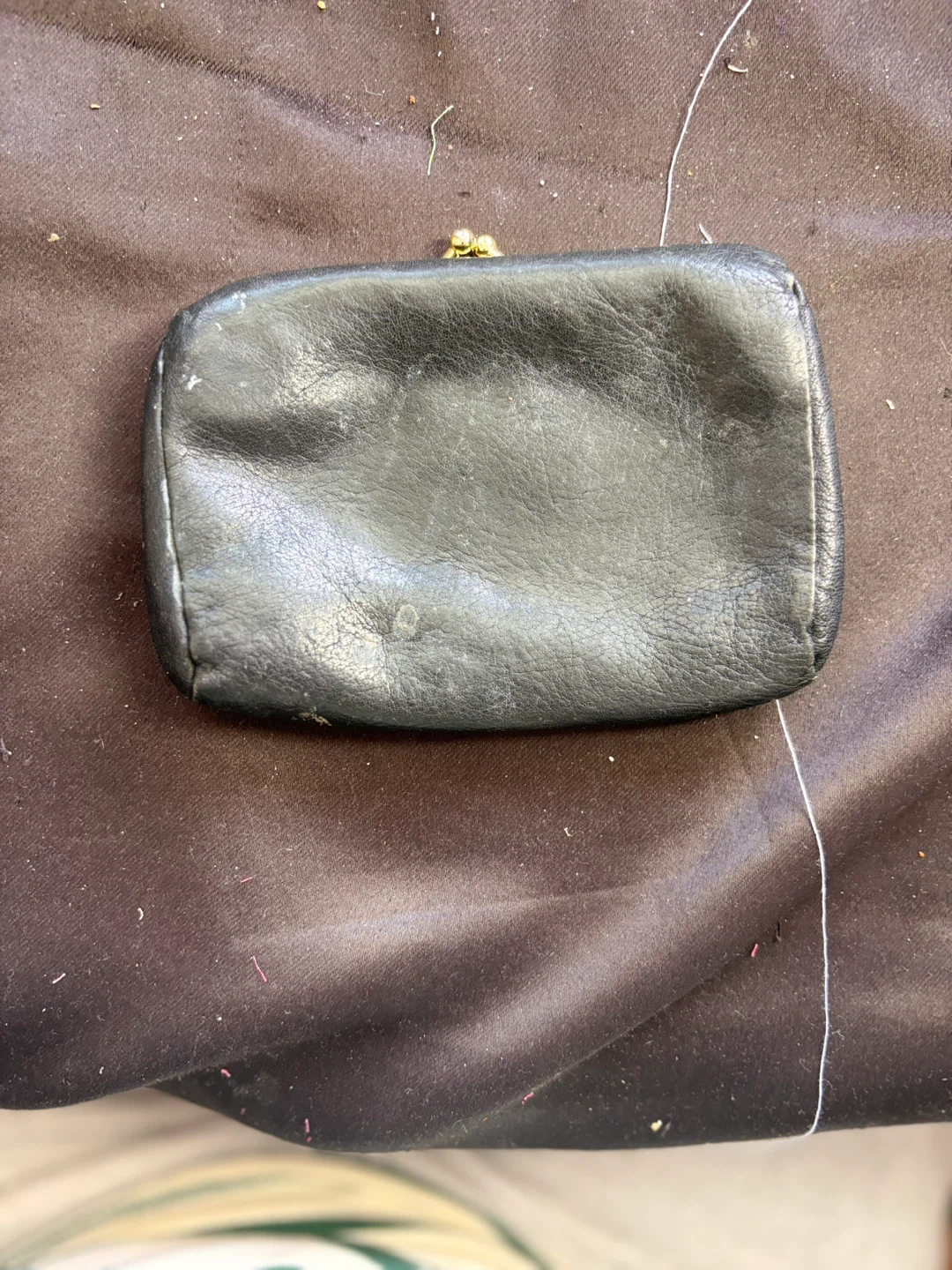 Black Leather Coin Purse with Mirror - photo 2