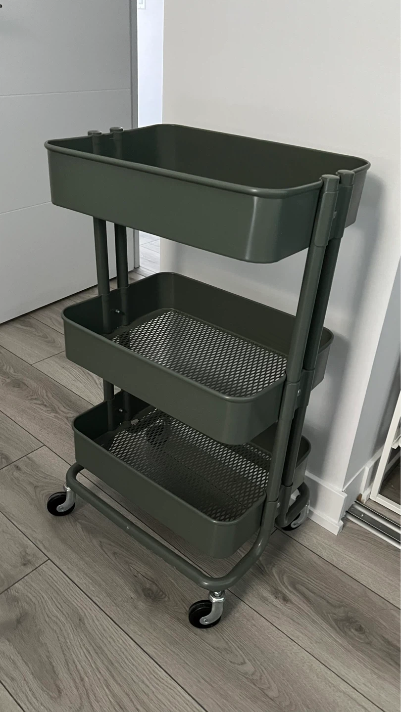Ikea raskog mute Green 3-Tier Rolling Cart