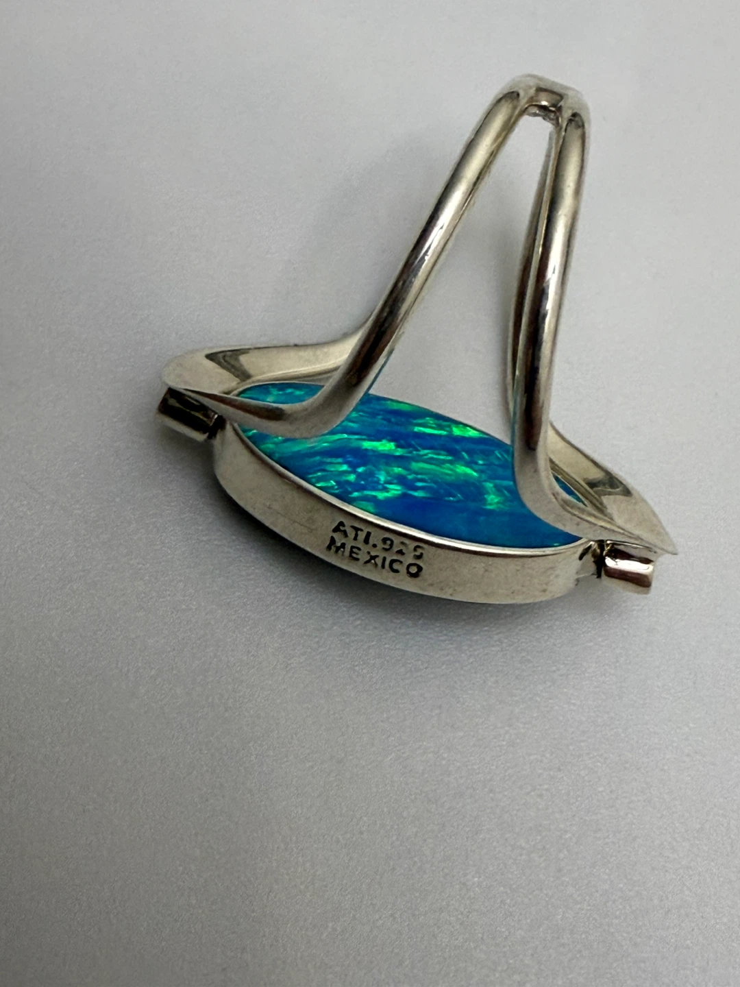Sterling Silver Ring with Blue Opal Inlay - photo 5