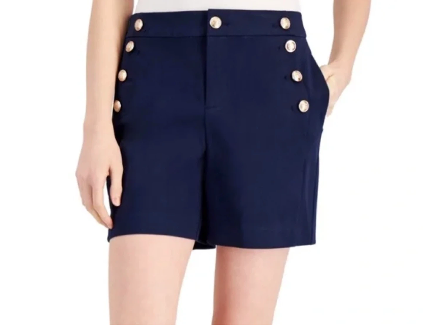 Navy Sailor Shorts with Gold Buttons - photo 2