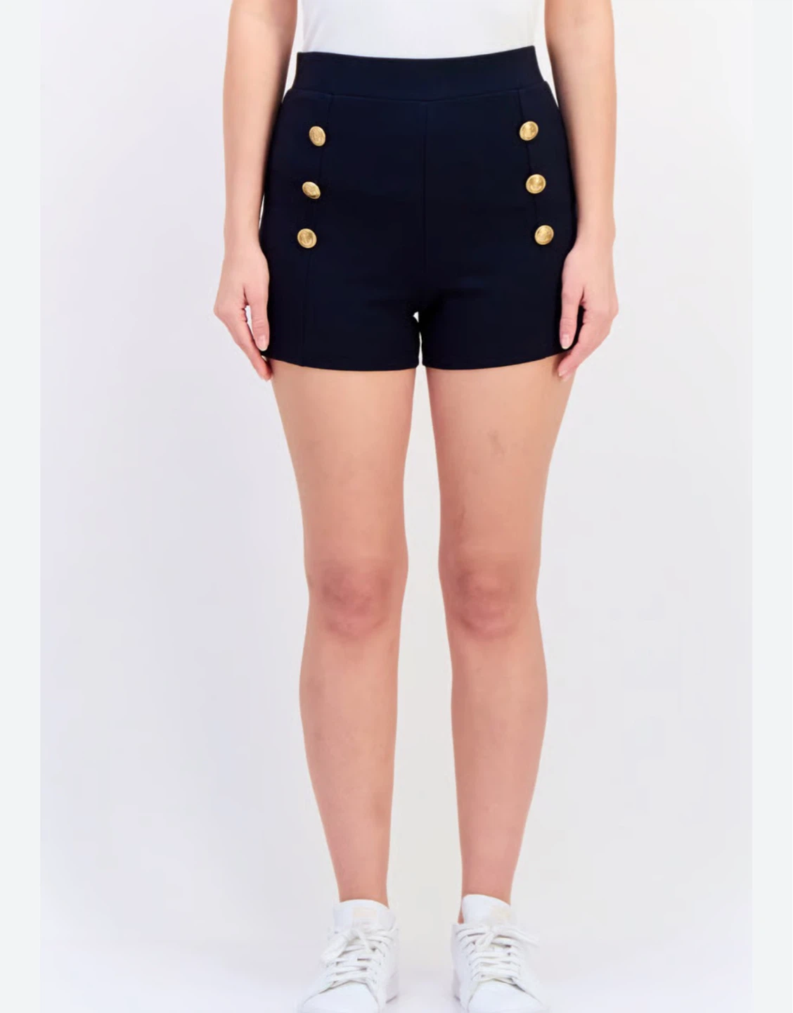 Navy Sailor Shorts with Gold Buttons