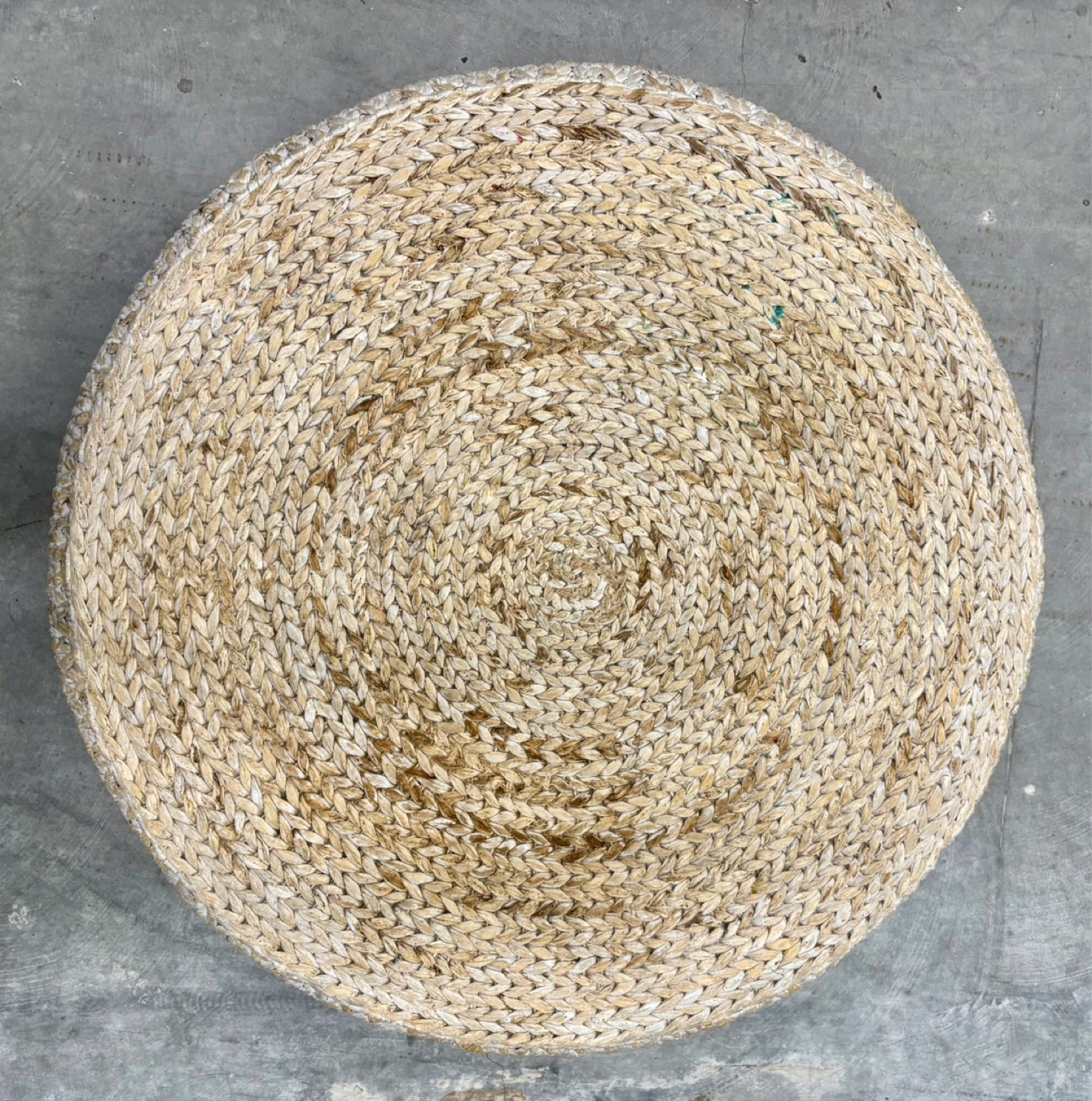 Round Woven Coffee Table with Wooden Legs - photo 2