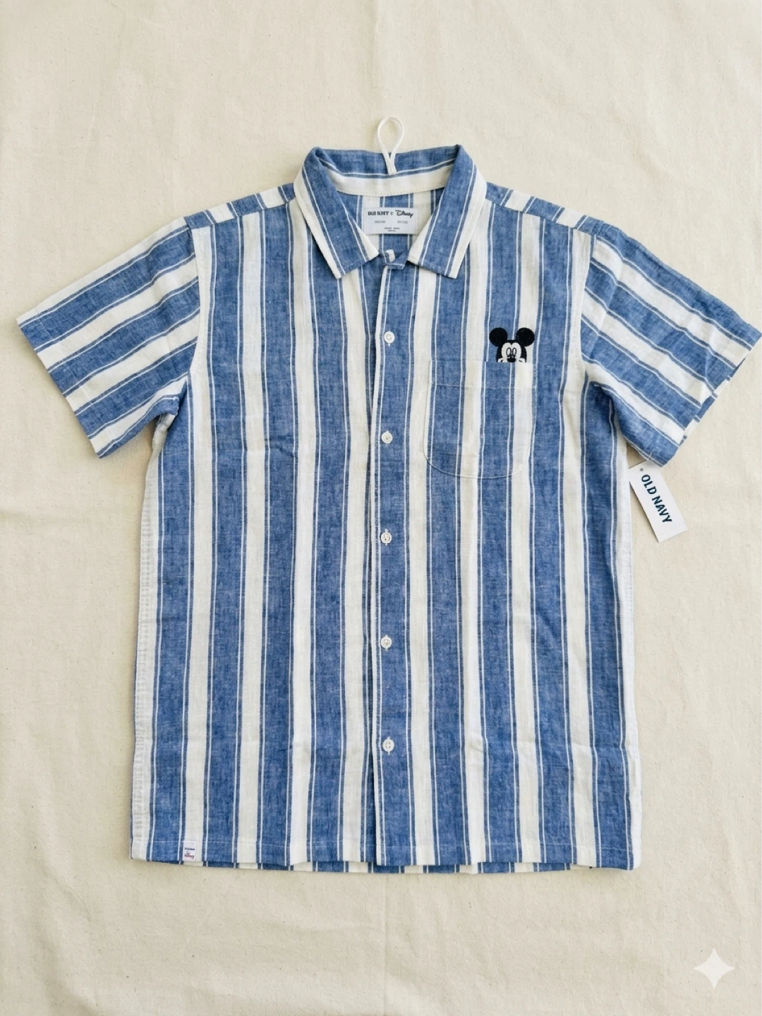 NWT Old Navy x Disney Mickey Mouse Striped Button-Up Shirt XXL