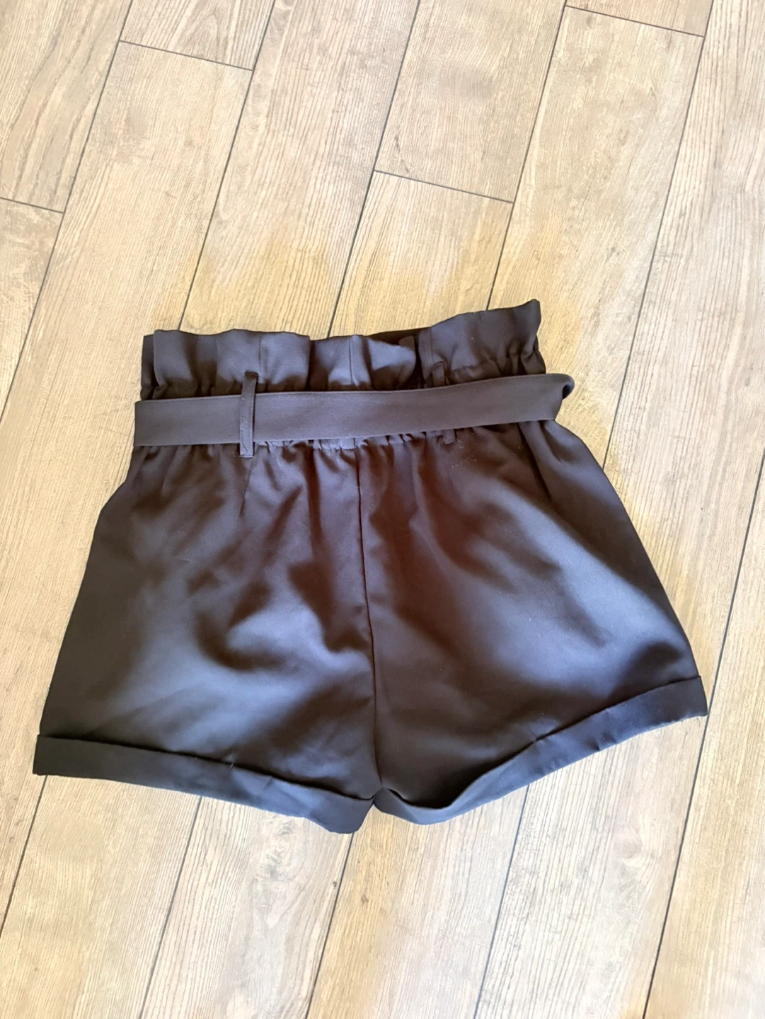 Black Paperbag Waist Shorts - photo 3