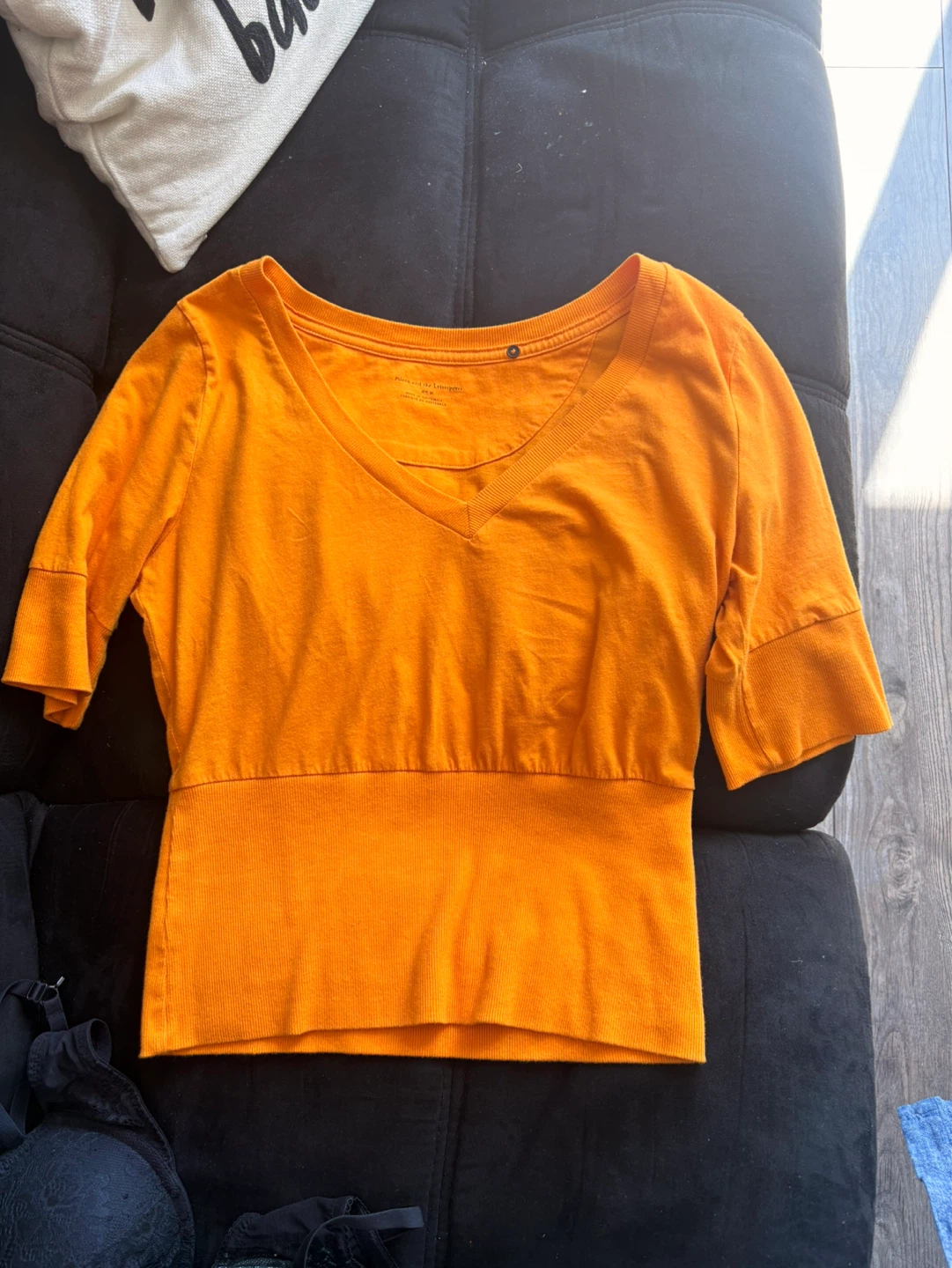 Orange V-Neck Cropped Top - photo 3