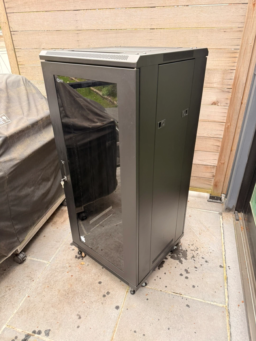 Black Server Rack Cabinet with Glass Door