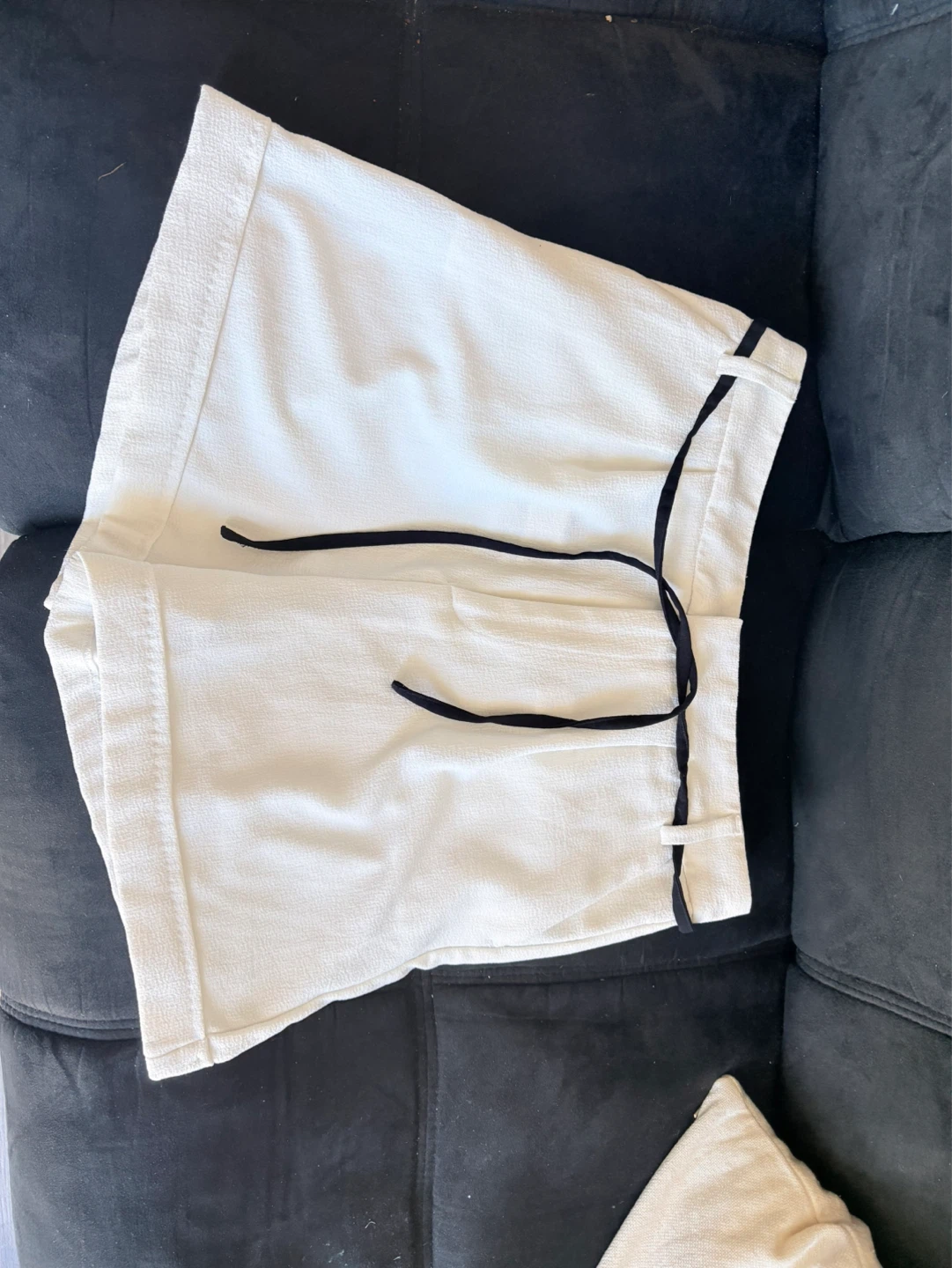 Stradivarius White Textured Shorts