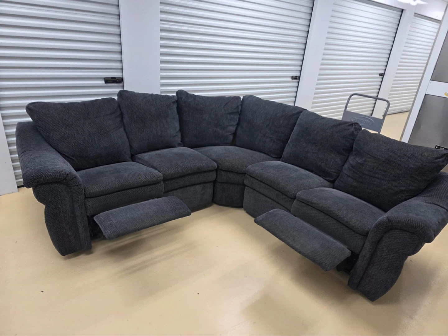 Dark Grey Sectional Recliner Sofa