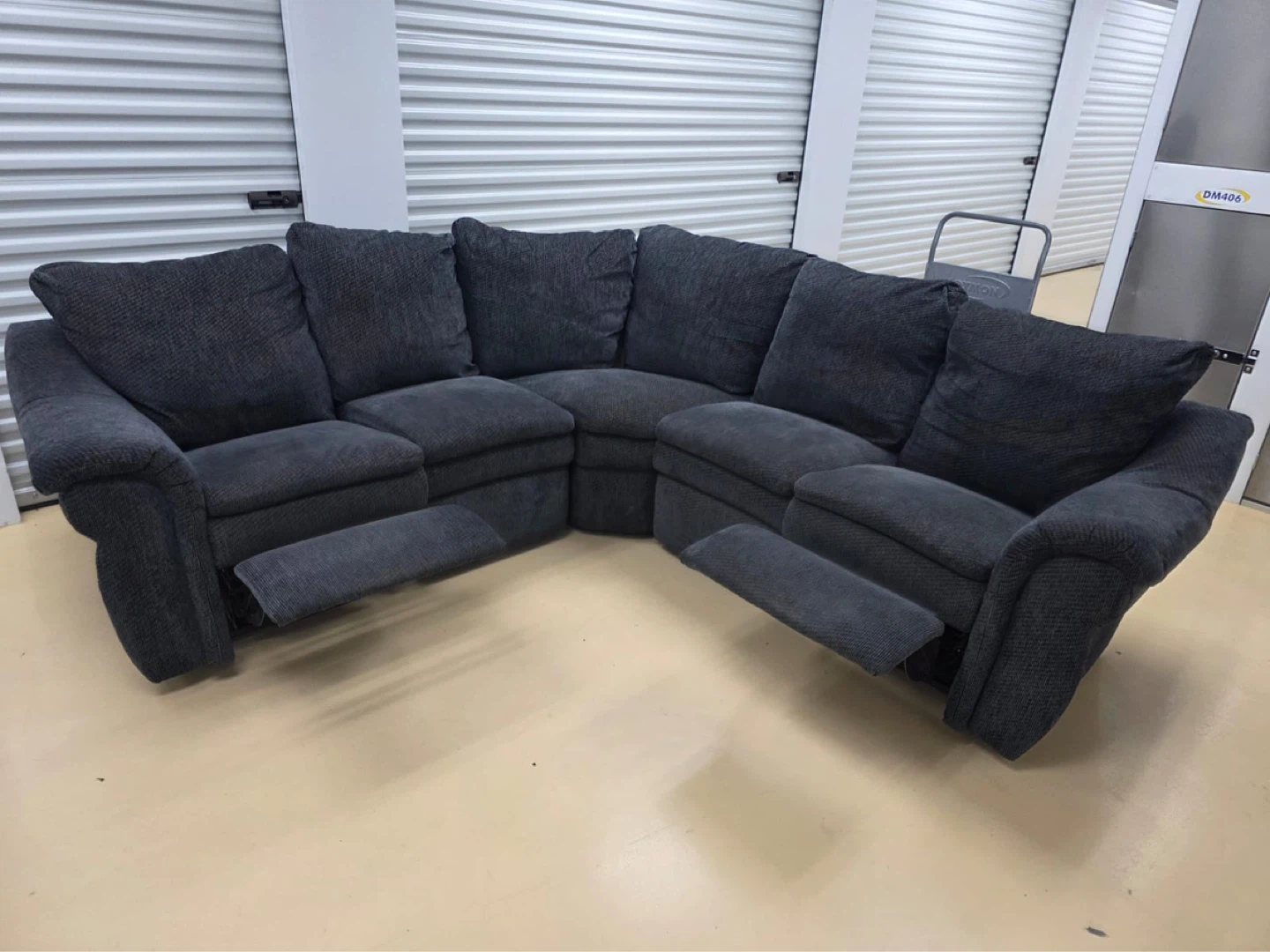 Dark Grey Sectional Recliner Sofa - photo 2