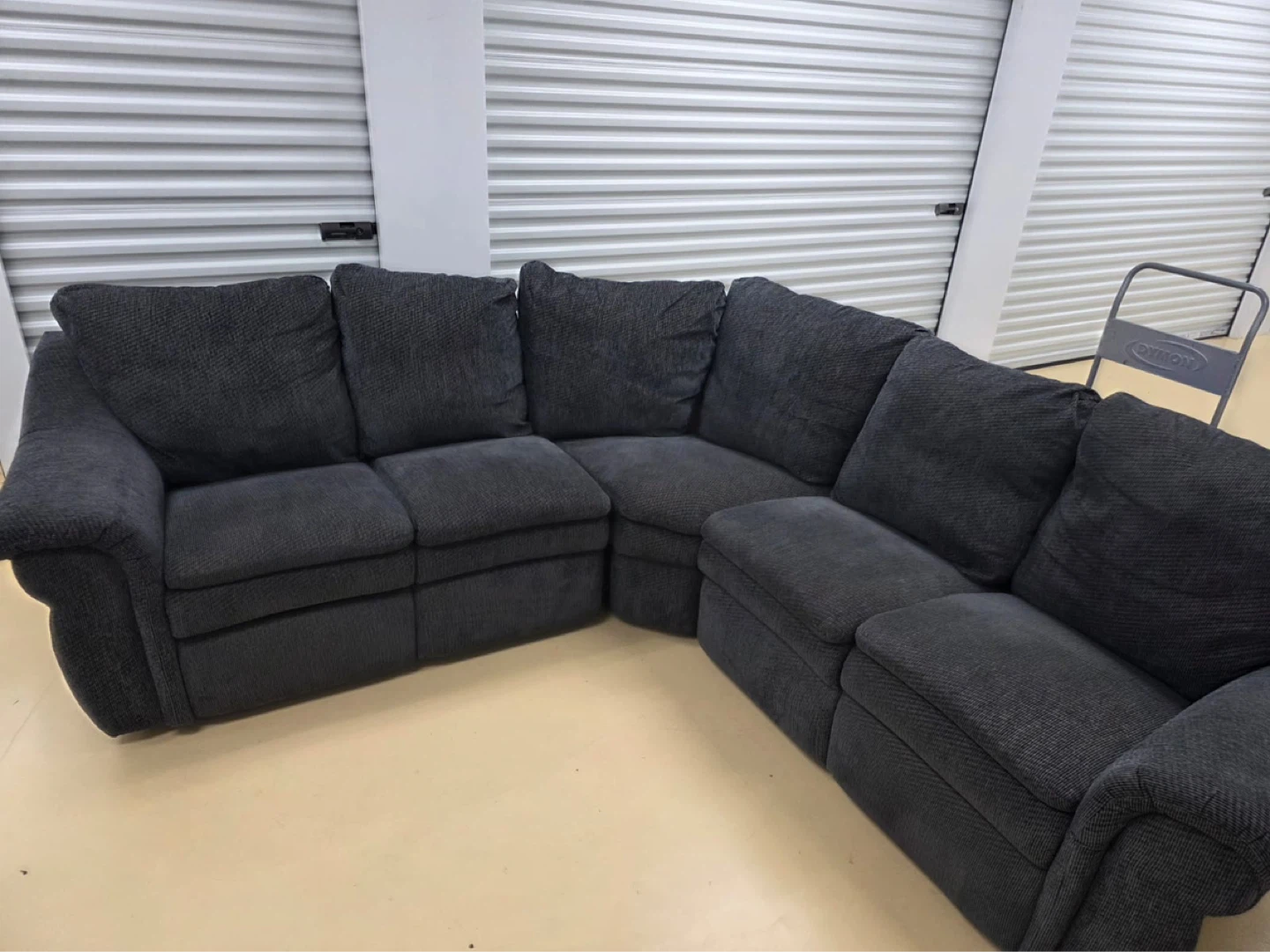 Dark Grey Sectional Recliner Sofa - photo 4