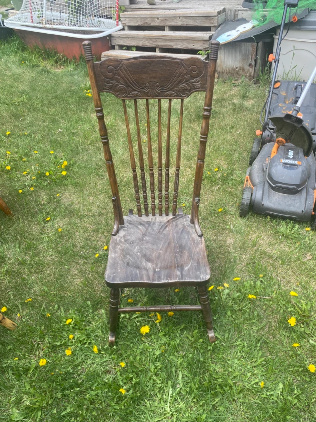 Vintage Wooden Rocking Chair - photo 2