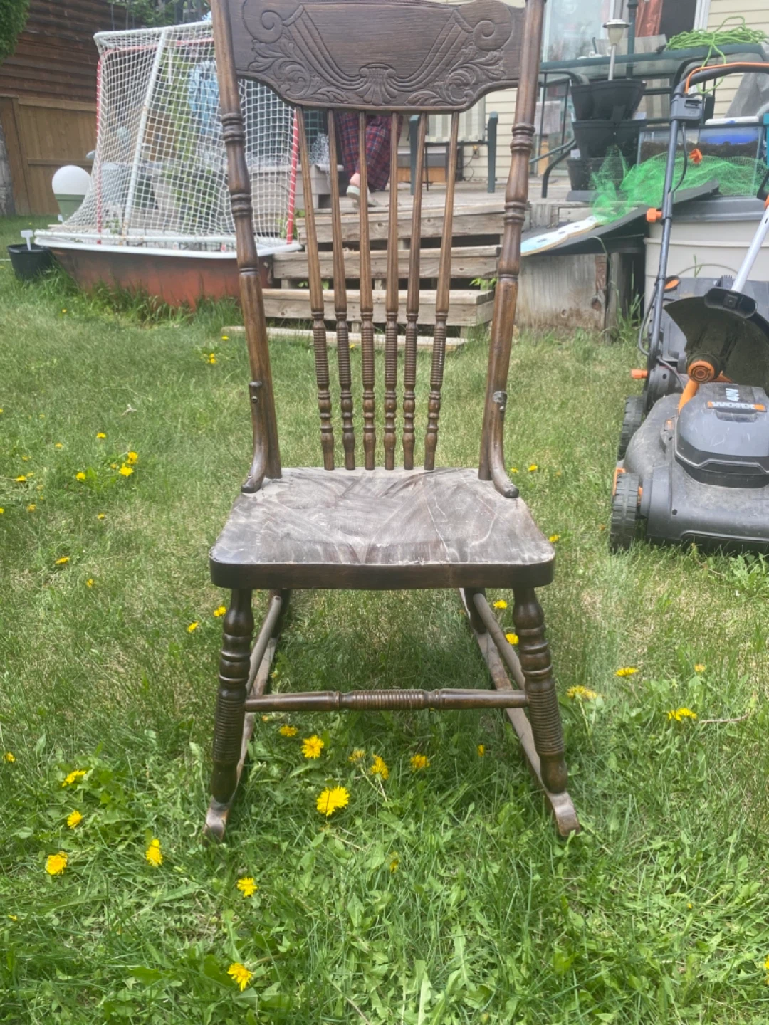 Vintage Wooden Rocking Chair - photo 3