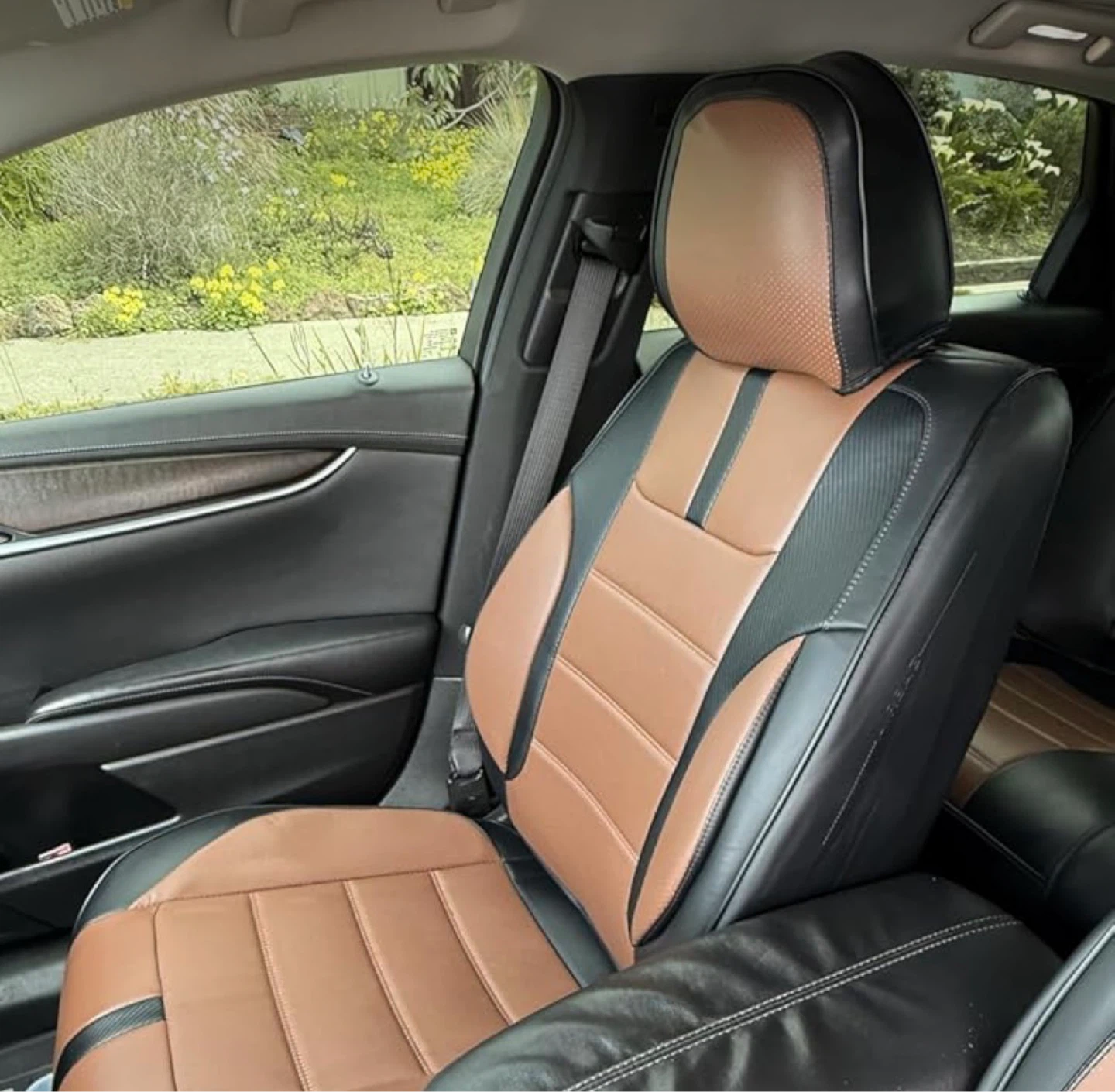 Universal Black Brown Front Car Seat Covers-New - photo 3